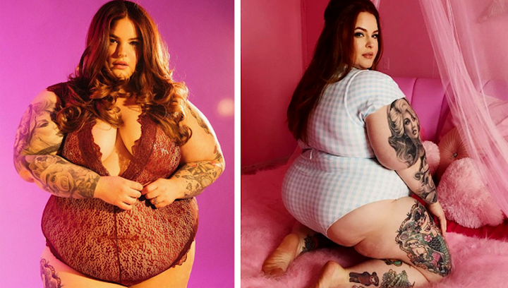 Пропаганда на затлъстяването или нова мода?  155- килограмова манекенка позира в дантелено боди! (галерия)